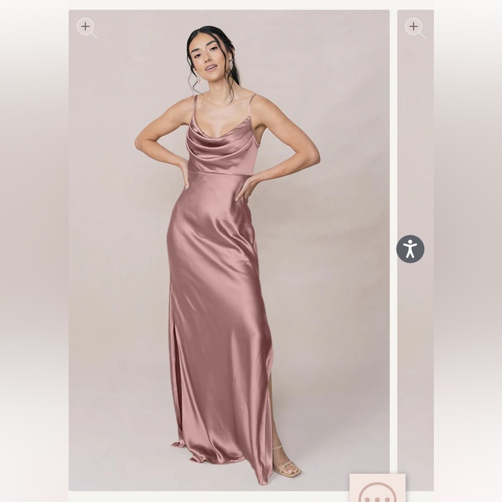 Revelry Satin Skye Dress in Rose Quartz
